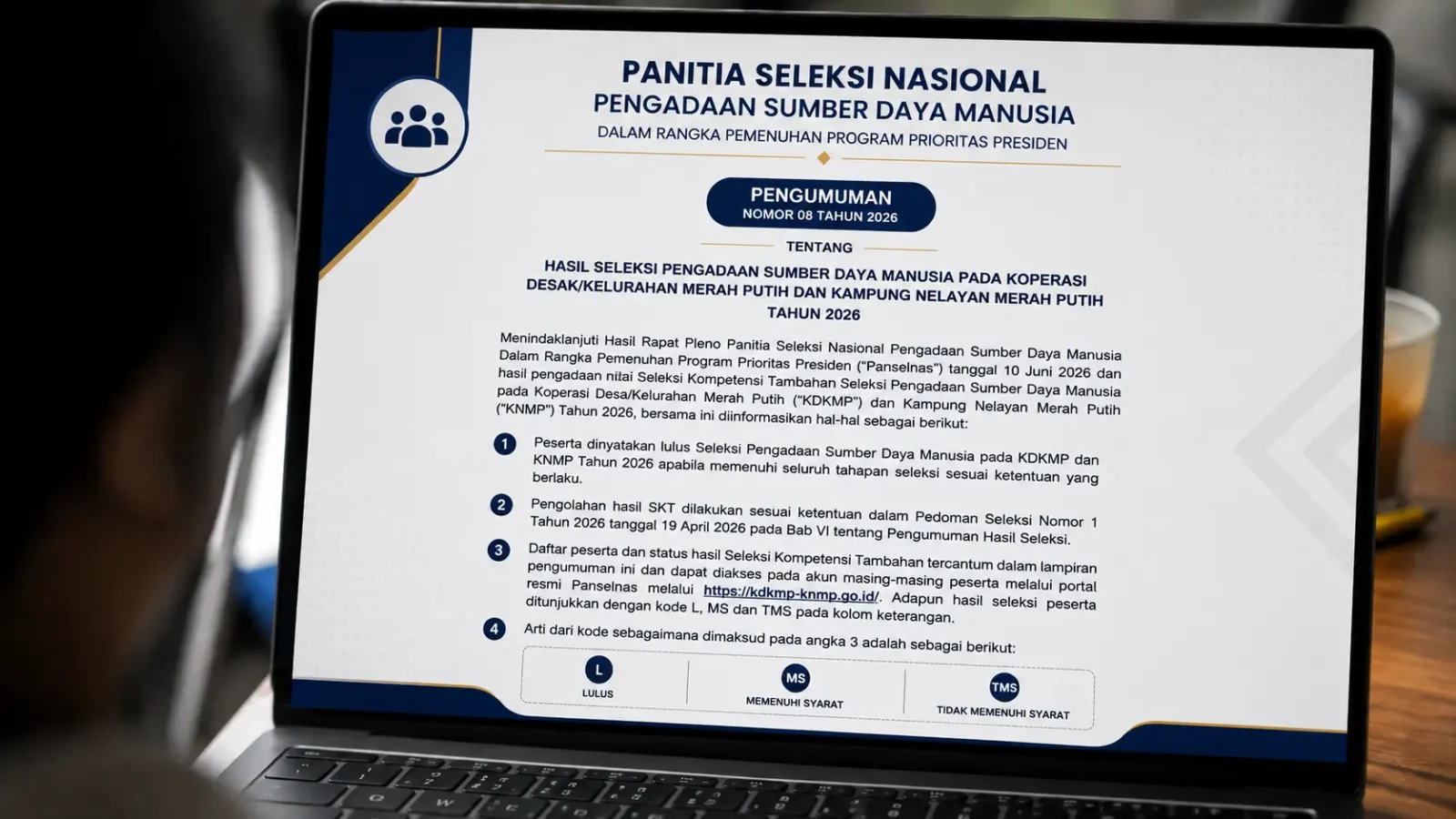 Lampiran Pengumuman Hasil Seleksi Manajer SPPI KDKMP 2026 PDF